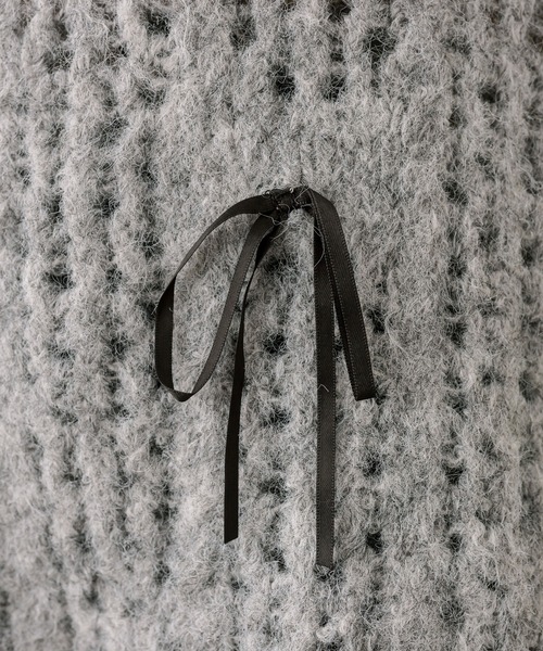 OLIVE des OLIVE（オリーブデオリーブ）の「リボンリボンニットチュニック（ニット/セーター・レディース・オフホワイト/グレー/ピンク・FREE）」の4枚目の写真