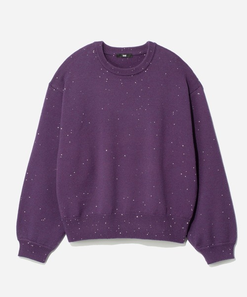 HARE（ハレ）の「スパンコールニットプルオーバー(HARE)（ニット/セーター・メンズ・グレー/ブラック/パープル・FREE）」の3枚目の写真