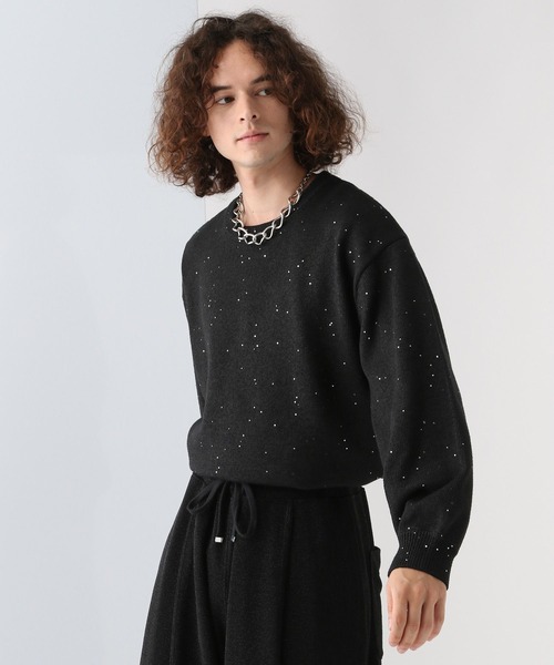 HARE（ハレ）の「スパンコールニットプルオーバー(HARE)（ニット/セーター・メンズ・グレー/ブラック/パープル・FREE）」の6枚目の写真