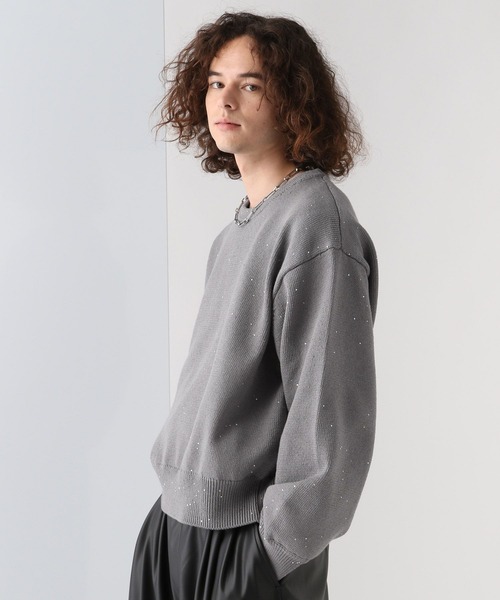 HARE（ハレ）の「スパンコールニットプルオーバー(HARE)（ニット/セーター・メンズ・グレー/ブラック/パープル・FREE）」の8枚目の写真