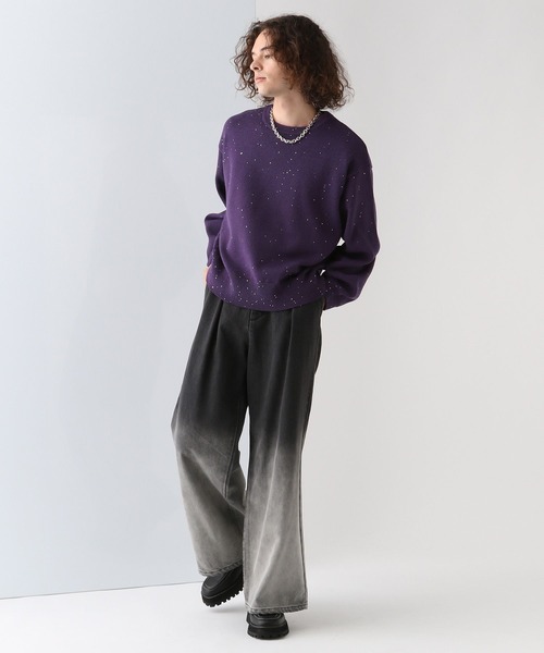 HARE（ハレ）の「スパンコールニットプルオーバー(HARE)（ニット/セーター・メンズ・グレー/ブラック/パープル・FREE）」の9枚目の写真