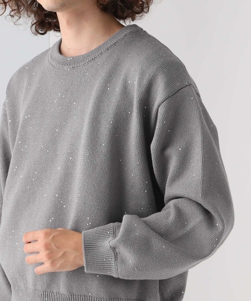 HARE（ハレ）の「スパンコールニットプルオーバー(HARE)（ニット/セーター・メンズ・グレー/ブラック/パープル・FREE）」の15枚目の写真