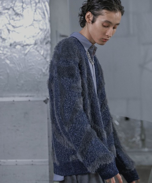 HARE イソザイラインスパンコールカーディガン グレー HARE イソザイラインスパンコールカーディガン グレー HARE（ハレ）の