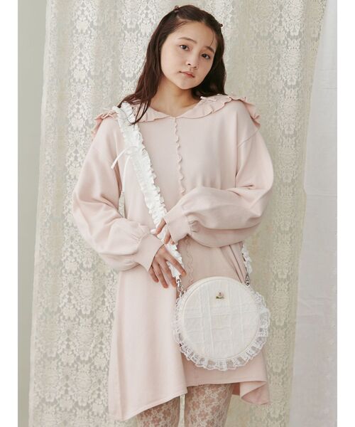 merry jenny（メリージェニー）の「レースたっぷりローズbag（ショルダーバッグ・レディース・ブラック/オフホワイト・FREE）」の4枚目の写真