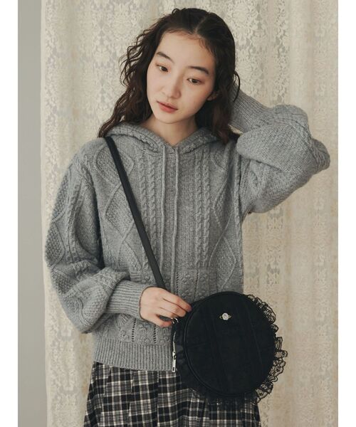 merry jenny（メリージェニー）の「レースたっぷりローズbag（ショルダーバッグ・レディース・ブラック/オフホワイト・FREE）」の6枚目の写真