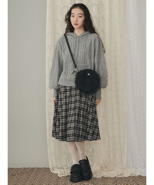 merry jenny（メリージェニー）の「レースたっぷりローズbag（ショルダーバッグ・レディース・ブラック/オフホワイト・FREE）」の10枚目の写真