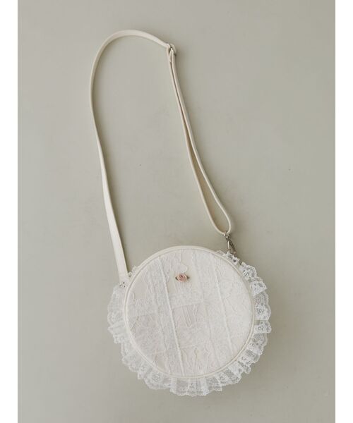 merry jenny（メリージェニー）の「レースたっぷりローズbag（ショルダーバッグ・レディース・ブラック/オフホワイト・FREE）」の2枚目の写真