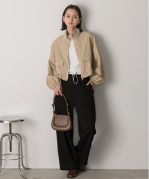 ad thie（アドティエ）の「スタンドカラー ナイロン ショート丈ブルゾン（ブルゾン）」