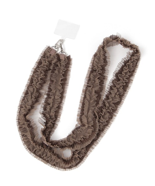 studio CLIP(スタディオクリップ)の「フリルシアースマホショルダー(スマホグッズ・レディース・オフホワイト/ブラック/ブラウン/ライトグレー・FREE)」の4枚目の写真