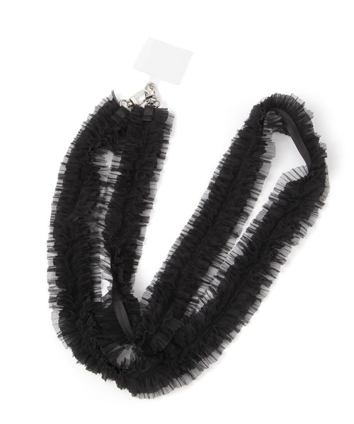 studio CLIP(スタディオクリップ)の「フリルシアースマホショルダー(スマホグッズ・レディース・オフホワイト/ブラック/ブラウン/ライトグレー・FREE)」の1枚目の写真