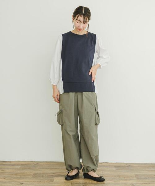 ITEMS URBANRESEARCH(アイテムズ アーバンリサーチ)の「ワイドカーゴパンツ(その他パンツ・レディース・カーキ/ブラック・FREE)」の14枚目の写真