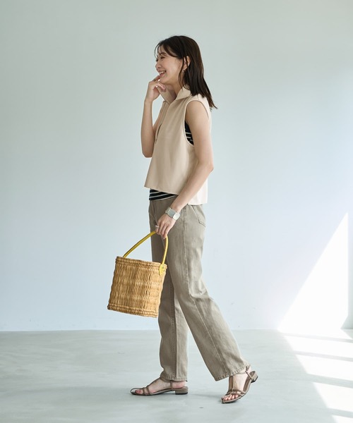 STYLE DELI(スタイルデリ)の「【匠ジョーゼット】ジップアップハイネックトップス(その他トップス・レディース・ホワイト系その他/ブラック・FREE)」の4枚目の写真