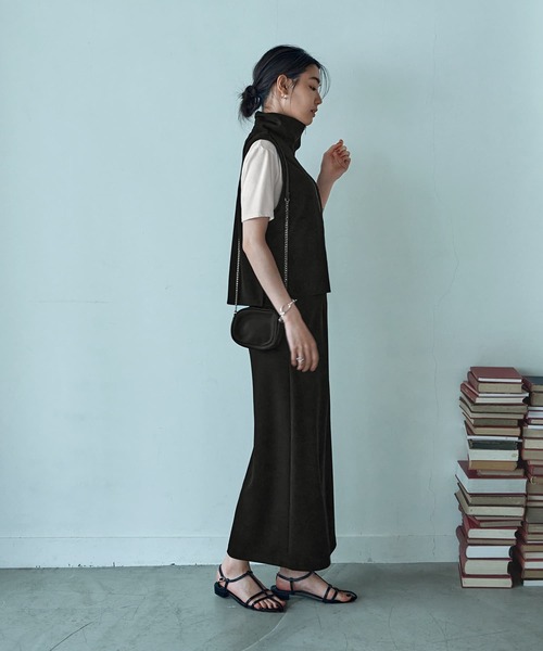 STYLE DELI(スタイルデリ)の「【匠ジョーゼット】ジップアップハイネックトップス(その他トップス・レディース・ホワイト系その他/ブラック・FREE)」の11枚目の写真