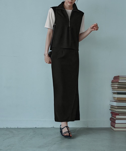 STYLE DELI(スタイルデリ)の「【匠ジョーゼット】ジップアップハイネックトップス(その他トップス・レディース・ホワイト系その他/ブラック・FREE)」の15枚目の写真