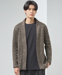 ESSENTIALS WARDROBE（エッセンシャルワードローブ）の「ノーカラーメランジニットソー2ポケットボタンレス長袖カーディガン（カーディガン/ボレロ）」