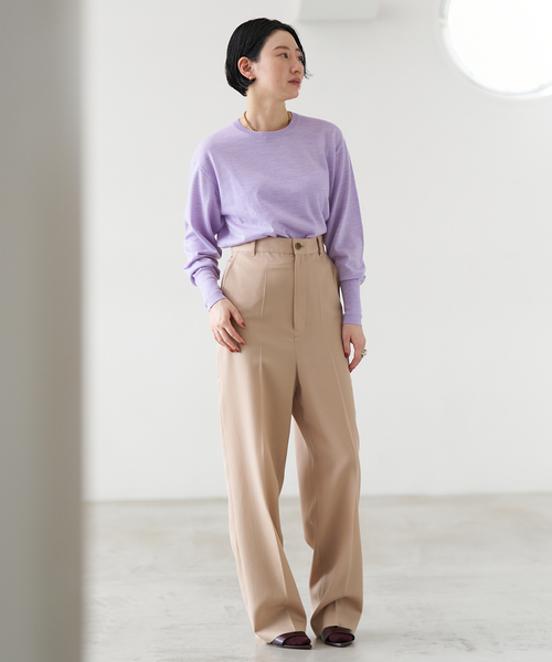 VERMEIL par iena(ヴェルメイユパーイエナ)の「Light wool クルーニット(ニット/セーター・レディース・ブラック/ラベンダー/ガンメタ/グレー・FREE)」の19枚目の写真