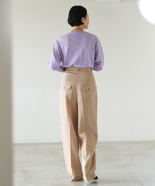 VERMEIL par iena(ヴェルメイユパーイエナ)の「Light wool クルーニット(ニット/セーター・レディース・ブラック/ラベンダー/ガンメタ/グレー・FREE)」の20枚目の写真