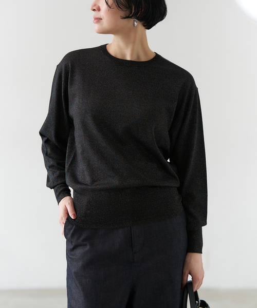 VERMEIL par iena(ヴェルメイユパーイエナ)の「Light wool クルーニット(ニット/セーター・レディース・ブラック/ラベンダー/ガンメタ/グレー・FREE)」の21枚目の写真