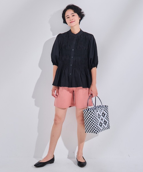 CHOCOA(チョコア)の「リネンショートパンツ(マタニティウェア/グッズ・レディース・ベージュ/ネイビー/ピンク・M/L/XL)」の3枚目の写真