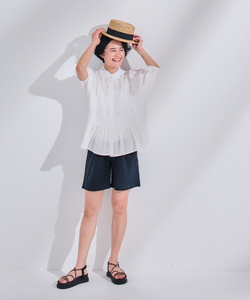 CHOCOA(チョコア)の「リネンショートパンツ(マタニティウェア/グッズ・レディース・ベージュ/ネイビー/ピンク・M/L/XL)」の10枚目の写真