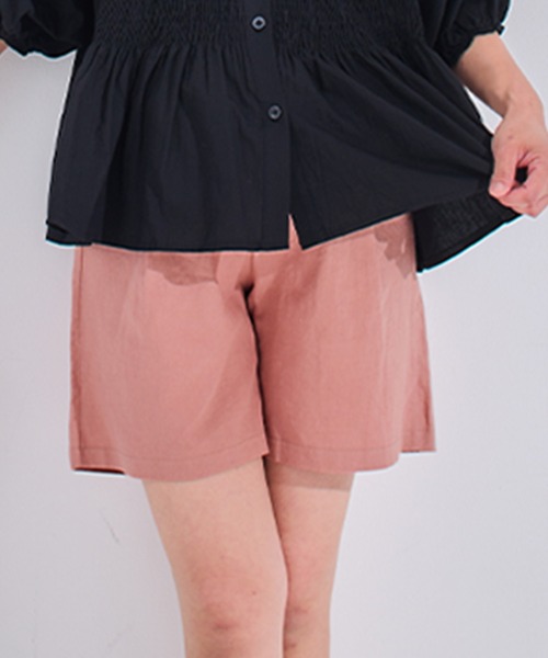 CHOCOA(チョコア)の「リネンショートパンツ(マタニティウェア/グッズ・レディース・ベージュ/ネイビー/ピンク・M/L/XL)」の13枚目の写真