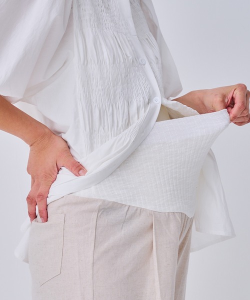 CHOCOA(チョコア)の「リネンショートパンツ(マタニティウェア/グッズ・レディース・ベージュ/ネイビー/ピンク・M/L/XL)」の19枚目の写真