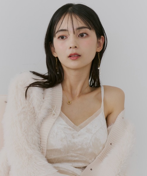 TITTY&CO.(ティティーアンドコー)の「ベロアキャミソール(カップ付き)(キャミソール・レディース・ホワイト/ベージュ/ブラック・FREE)」の9枚目の写真