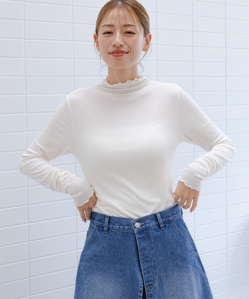 LAKOLE（ラコレ）の「メローエッジタートルプルオーバー / 141186（Tシャツ/カットソー・レディース・ブラック/アイボリー/ブラック系8/ピンク/サンドグレー・SMALL/MEDIUM）」の16枚目の写真