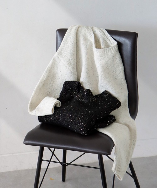 antiqua(アンティカ)の「ラメニット(ニット/セーター・レディース・ホワイト/ブラック・ONESIZE)」の5枚目の写真