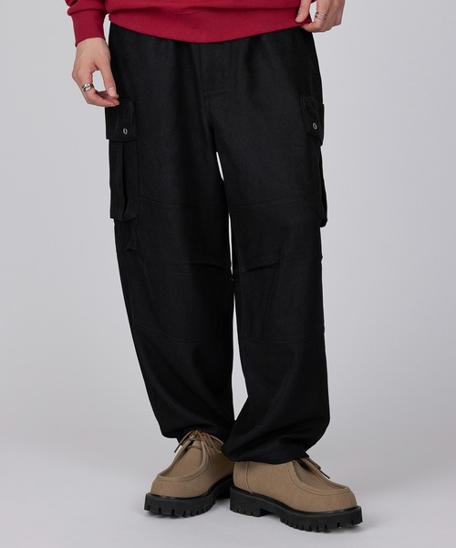 ROOT THREE（ルートスリー）の「【ROOT THREE】ポリツイル ワイドカーゴパンツ（カーゴパンツ・メンズ・ブラウン/グレー/ネイビー/ブラック・M/S/LL/L）」の2枚目の写真