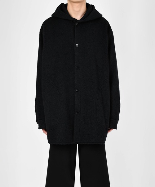 LAD MUSICIAN シャツジャケット LAD MUSICIAN ラッドミュージシャン PAINT ROSE CAT OPEN COLLAR