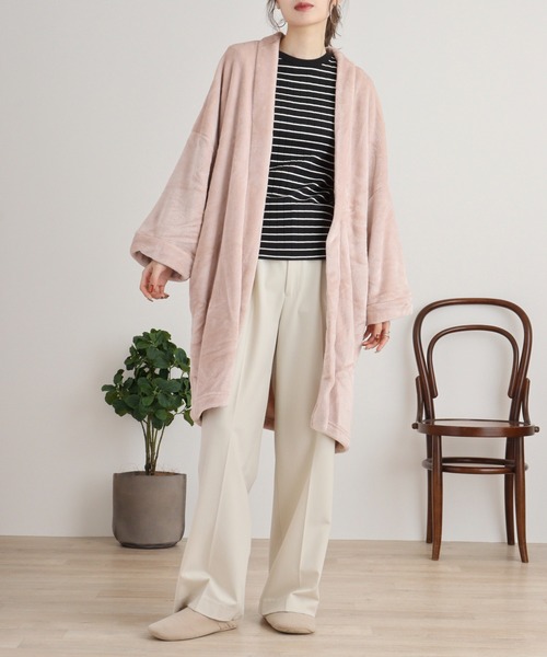 FUNALIVE（ファンアライブ）の「ニューマイヤーガウン（ガウン/バスローブ・レディース・アイボリー/チャコールグレー/ピンク/モカ/ネイビー・FREE）」の5枚目の写真