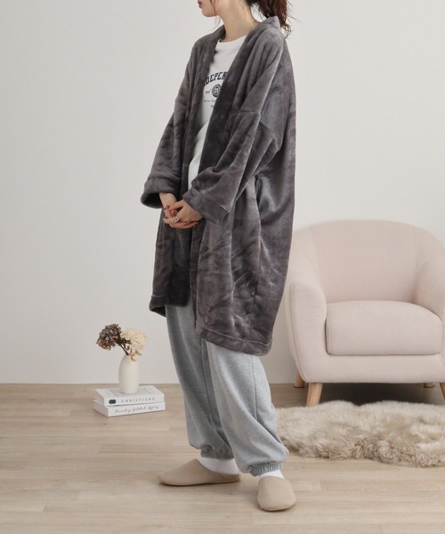 FUNALIVE（ファンアライブ）の「ニューマイヤーガウン（ガウン/バスローブ・レディース・アイボリー/チャコールグレー/ピンク/モカ/ネイビー・FREE）」の7枚目の写真