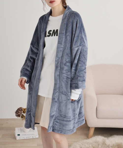 FUNALIVE（ファンアライブ）の「ニューマイヤーガウン（ガウン/バスローブ・レディース・アイボリー/チャコールグレー/ピンク/モカ/ネイビー・FREE）」の9枚目の写真