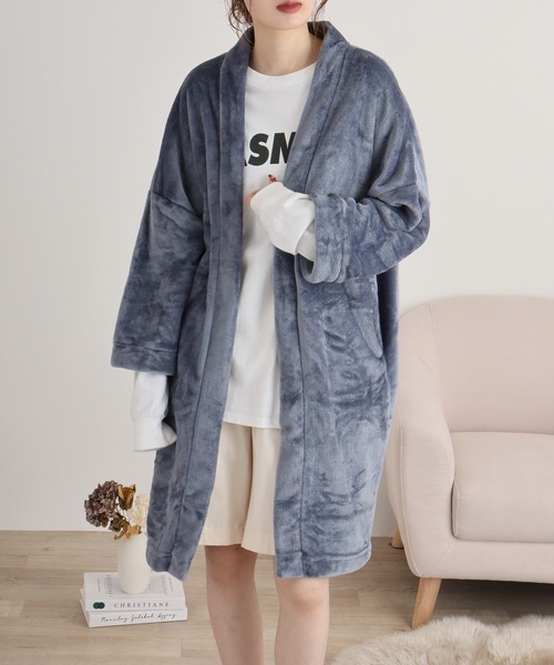 FUNALIVE（ファンアライブ）の「ニューマイヤーガウン（ガウン/バスローブ・レディース・アイボリー/チャコールグレー/ピンク/モカ/ネイビー・FREE）」の10枚目の写真