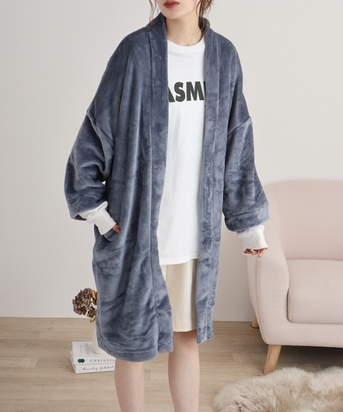 FUNALIVE（ファンアライブ）の「ニューマイヤーガウン（ガウン/バスローブ・レディース・アイボリー/チャコールグレー/ピンク/モカ/ネイビー・FREE）」の11枚目の写真