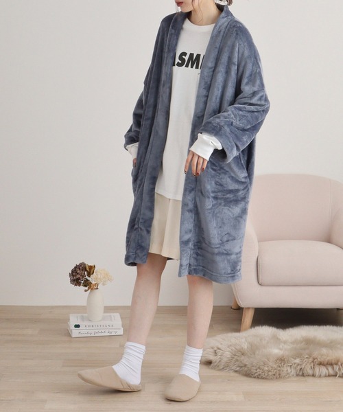 FUNALIVE（ファンアライブ）の「ニューマイヤーガウン（ガウン/バスローブ・レディース・アイボリー/チャコールグレー/ピンク/モカ/ネイビー・FREE）」の12枚目の写真