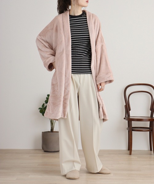 FUNALIVE（ファンアライブ）の「ニューマイヤーガウン（ガウン/バスローブ・レディース・アイボリー/チャコールグレー/ピンク/モカ/ネイビー・FREE）」の21枚目の写真