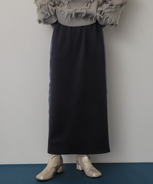 SENSE OF PLACE by URBAN RESEARCH（センスオブプレイスバイアーバンリサーチ）の「サテンキリカエラインスカート（スカート・レディース・ライトベージュ/ブラウン/ネイビー・ONE）」の4枚目の写真