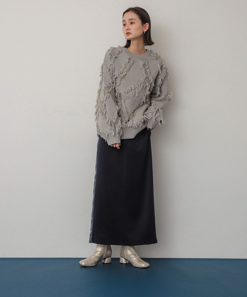 SENSE OF PLACE by URBAN RESEARCH（センスオブプレイスバイアーバンリサーチ）の「サテンキリカエラインスカート（スカート・レディース・ライトベージュ/ブラウン/ネイビー・ONE）」の8枚目の写真