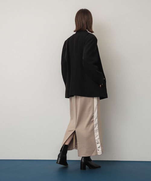 SENSE OF PLACE by URBAN RESEARCH（センスオブプレイスバイアーバンリサーチ）の「サテンキリカエラインスカート（スカート・レディース・ライトベージュ/ブラウン/ネイビー・ONE）」の12枚目の写真