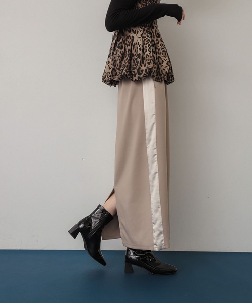 SENSE OF PLACE by URBAN RESEARCH（センスオブプレイスバイアーバンリサーチ）の「サテンキリカエラインスカート（スカート・レディース・ライトベージュ/ブラウン/ネイビー・ONE）」の15枚目の写真