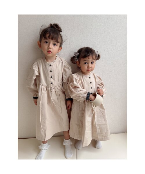 p.premier（ピードットプルミエ）の「【ジュニア対応】つけ衿付き3WAYワンピース_フォーマル対応（ワンピース・キッズ・ベージュ/チャコール/ピンク・90/100/110/120/130/140）」の5枚目の写真