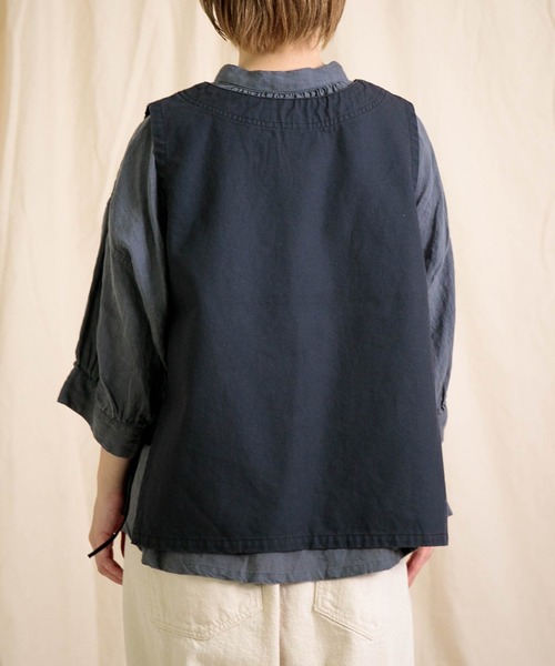 Brocante / ブロカント] 綿麻キャンバス リュバンジレ（ベスト