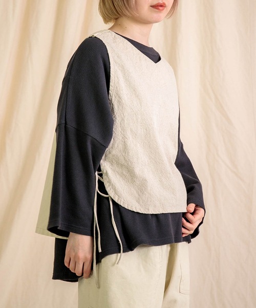 Brocante（ブロカント）の「[Brocante / ブロカント] 綿麻キャンバス リュバンジレ（ベスト・レディース・ホワイト/キャメル/ブラック/アイボリー・2）」の20枚目の写真