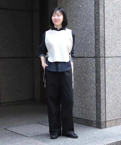 ベスト ジレ 「Brocante / ブロカント」 綿麻キャンバス リュバンジレ レディース Brocante ベスト ジレ 「Brocante / ブロカント」 綿麻