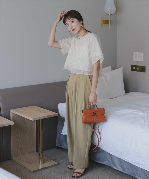 titivate（ティティベイト）の「バックゴールド釦ジャガードトップス（Tシャツ/カットソー・レディース・ブラック/アイボリー・S/L/M）」の14枚目の写真