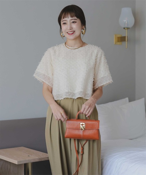 titivate（ティティベイト）の「バックゴールド釦ジャガードトップス（Tシャツ/カットソー・レディース・ブラック/アイボリー・S/L/M）」の15枚目の写真