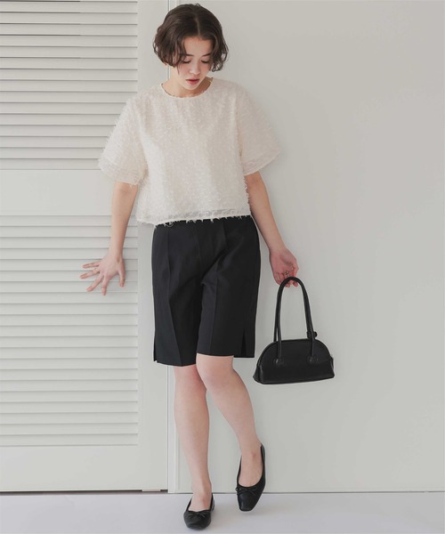 titivate（ティティベイト）の「バックゴールド釦ジャガードトップス（Tシャツ/カットソー・レディース・ブラック/アイボリー・S/L/M）」の7枚目の写真