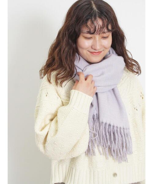 Samansa Mos2（サマンサ モスモス）の「【帯電防止/ウォッシャブル】杢無地ストール（ストール/ショール・レディース・ミント/ベージュ/ラベンダー/オフホワイト・F）」の19枚目の写真